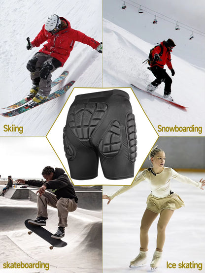 AVIVOR 3D Protective Shorts - Unisex Hip Protection for Ultimate Snowboarding and Skiing Safety