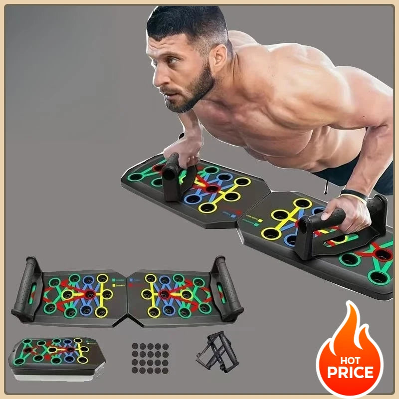 Foldable Push-Up Board Rack for Comprehensive Chest and Abdominal Muscle Training - Versatile Fitness Equipment for All Users