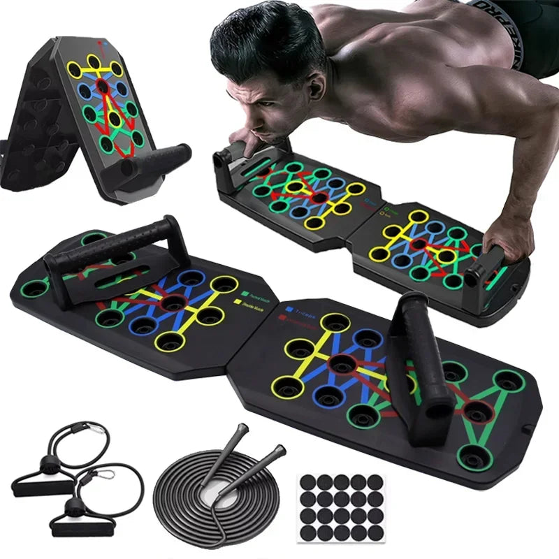 Foldable Push-Up Board Rack for Comprehensive Chest and Abdominal Muscle Training - Versatile Fitness Equipment for All Users